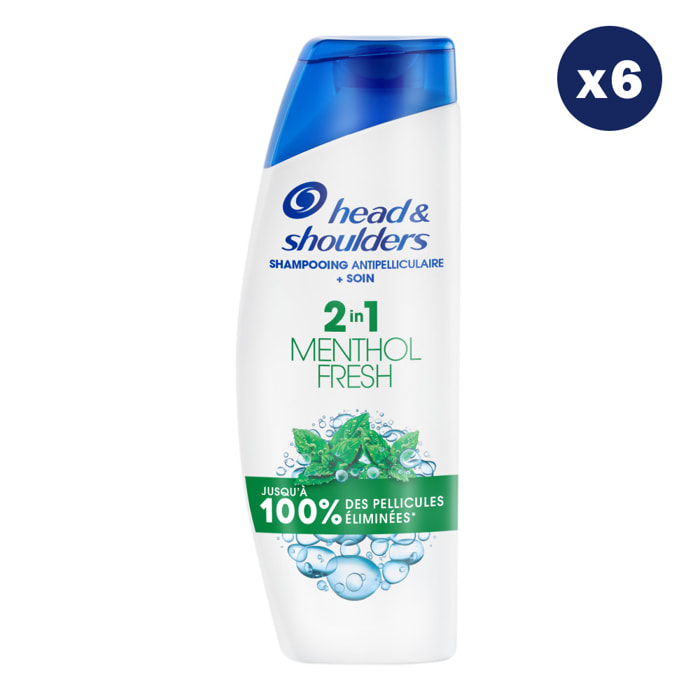 6 Shampoings Menthol Fresh 2en1 300ml - Head & Shoulders