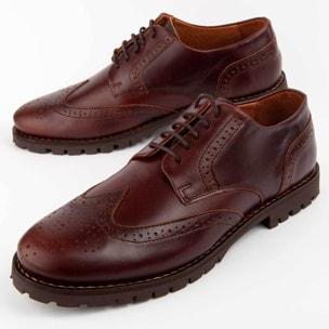 Zapato Oxford De Piel - Marron