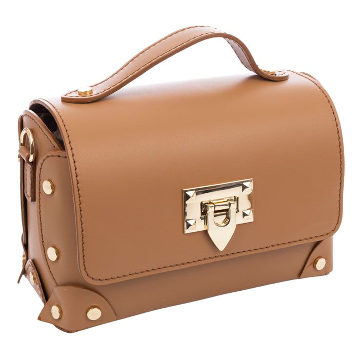 Barrali Bolso bandolera Mujer.Piel auténtica Ruga