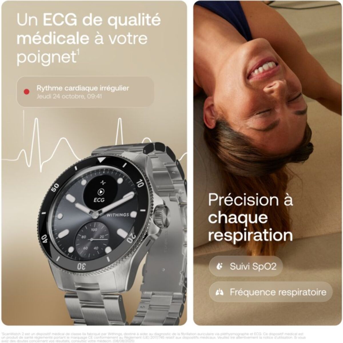Montre santé WITHINGS Scanwatch Nova 42mm Noire