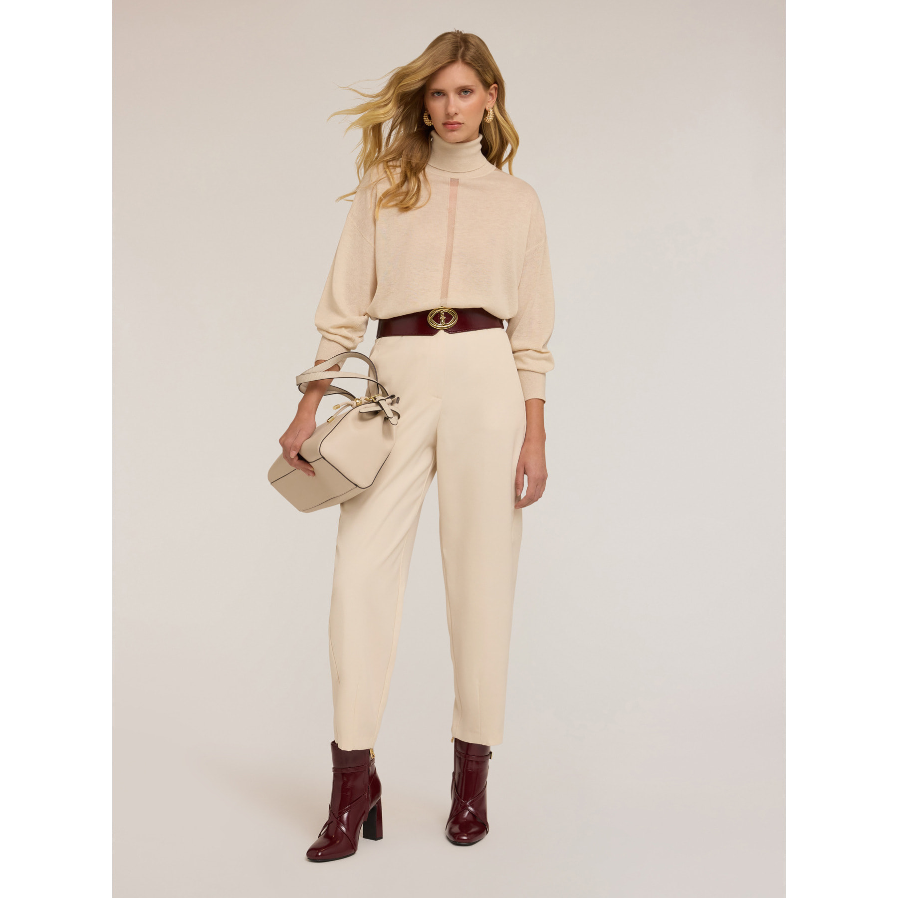 Motivi - Pantaloni balloon in poliviscosa - Beige