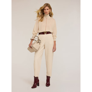 Motivi - Pantaloni balloon in poliviscosa - Beige