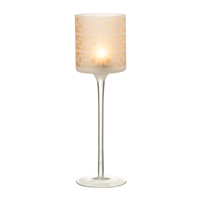 J-Line photophore Sur Pied - verre - beige - large
