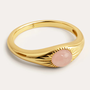 Anillo Olivia Rose Quartz Plata Baño Oro