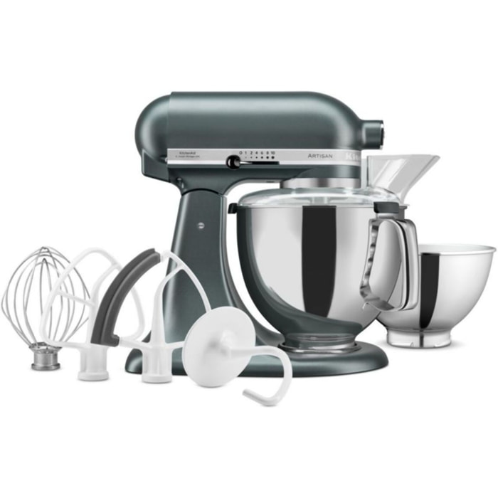 Robot pâtissier KITCHENAID 5KSM175PSEJP genévrier, 4,8 L, bol avec poignée + bol 3 L, batteur souple et couvercle