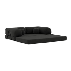 Nebula - Canapé 3 places convertible en velours texturé - Gris
