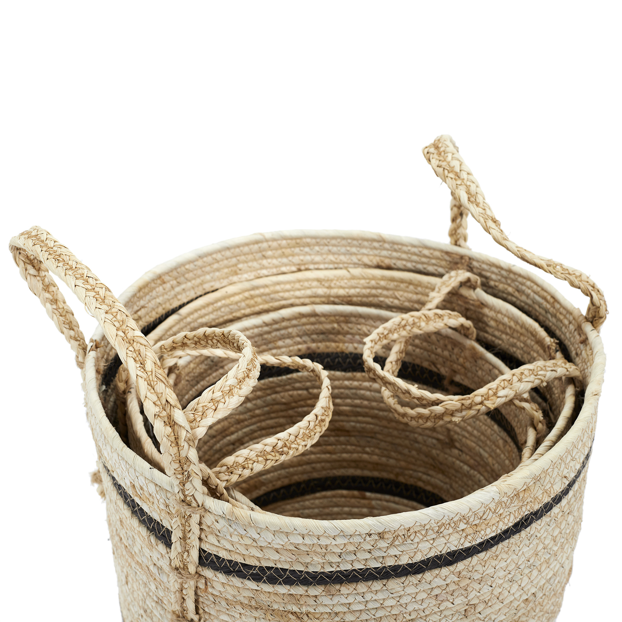 Panier Bicolore Fibre De Mais X3