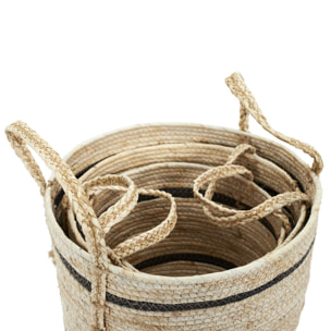 Panier Bicolore Fibre De Mais X3