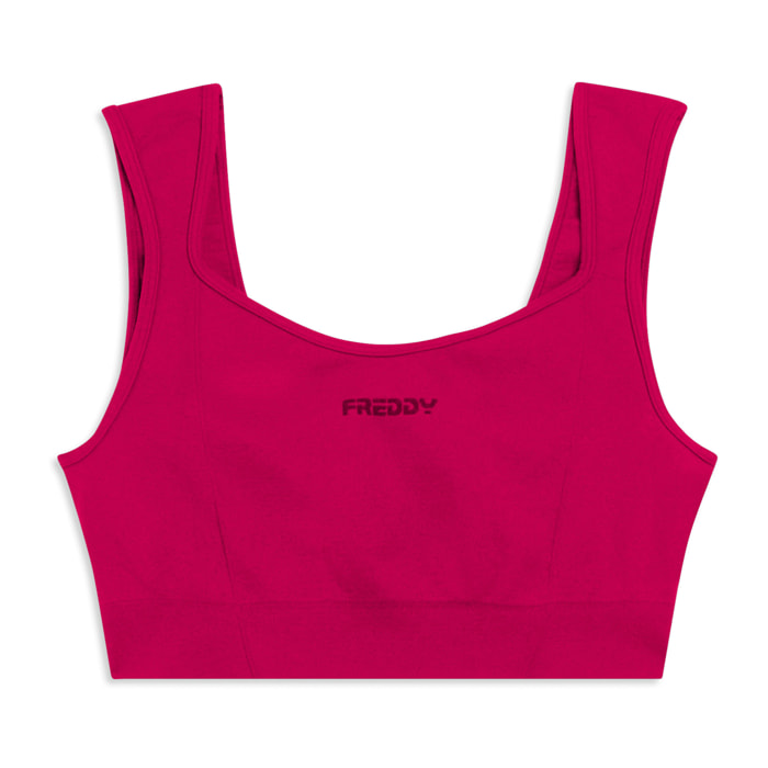 Top sportivo seamless con scollo a cuore e supporto leggero