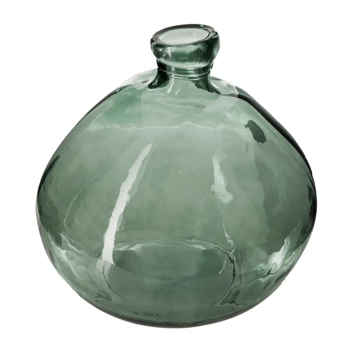 Vase rond verre recyclé vert kaki D23cm