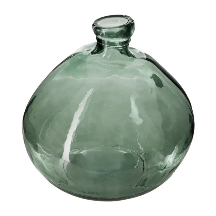 Vase rond verre recyclé vert kaki D23cm
