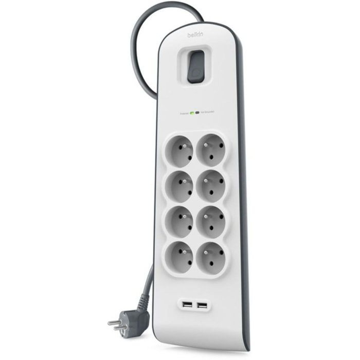 Multiprise USB BELKIN 8 prises parafoudres + 2 USB