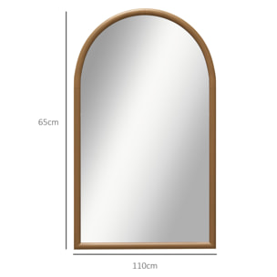 Miroir mural arche bois 110 x 65 cm brun foncé