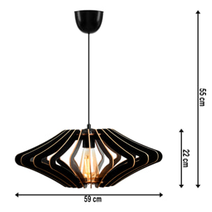 Lámpara de techo 55 cm. negro, tipo E 27 Max 45 - 60 W