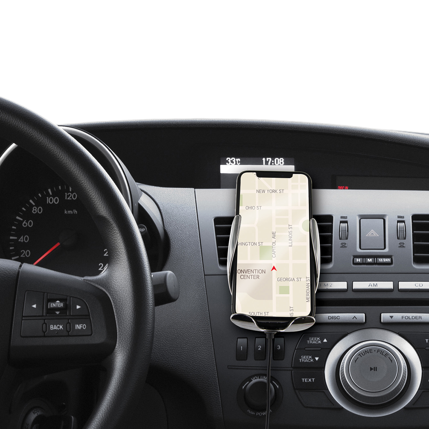 SUPPORT TEL VOITURE INFRAROUGE CHARGE INDUCTION