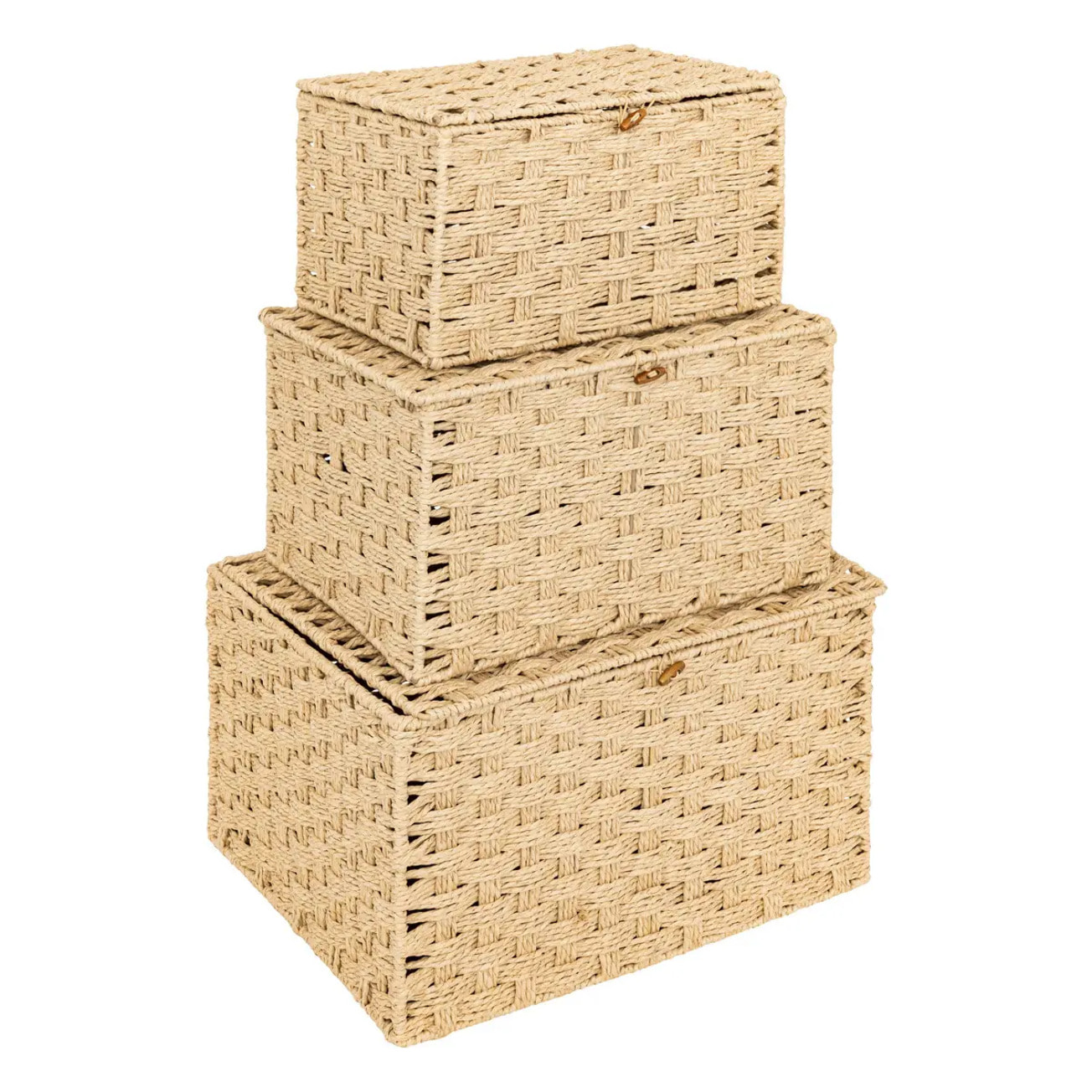 Lot de 3 malles Elio beige L32 37 43cm