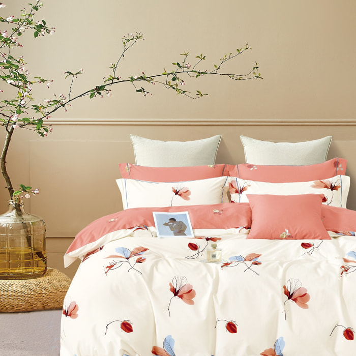 Parure housse de couette avec taie à volant 100% coton - Brévine