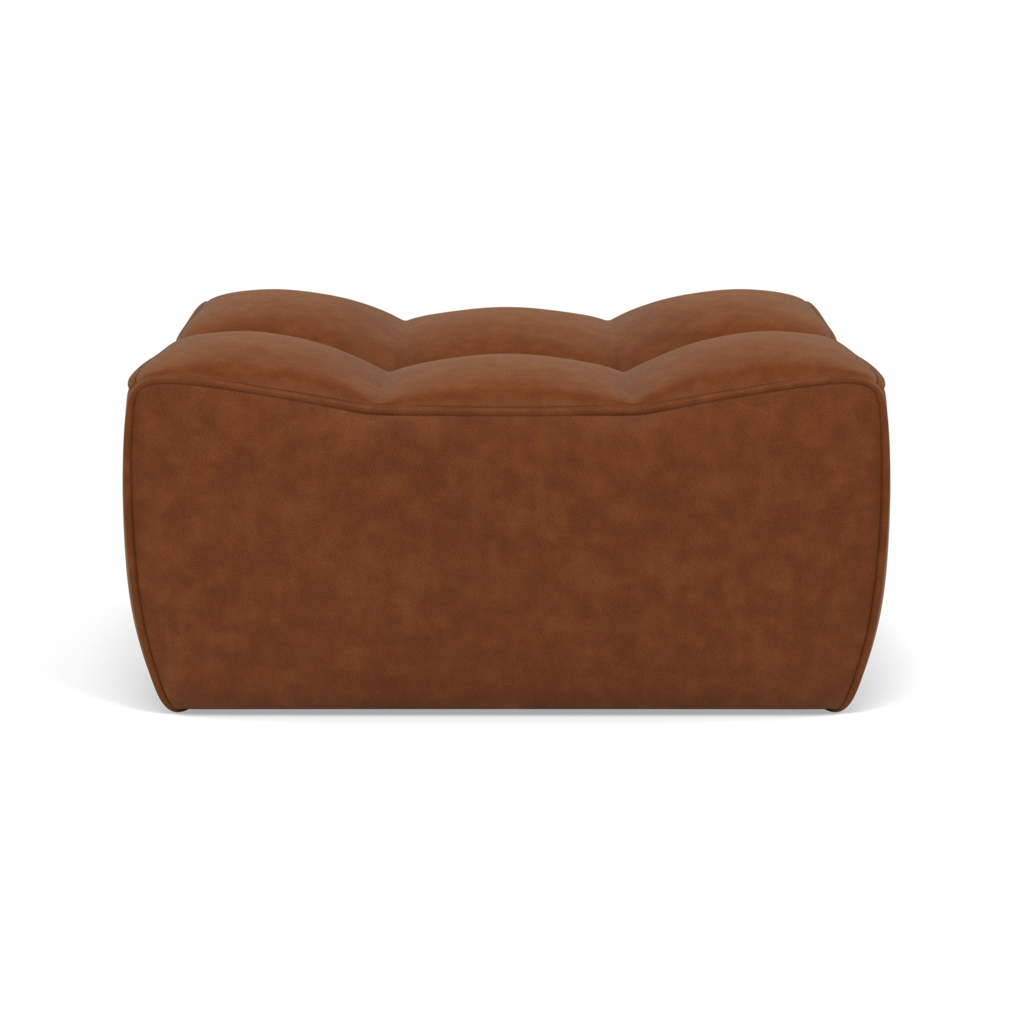 Alya - pouf en simili - Cognac