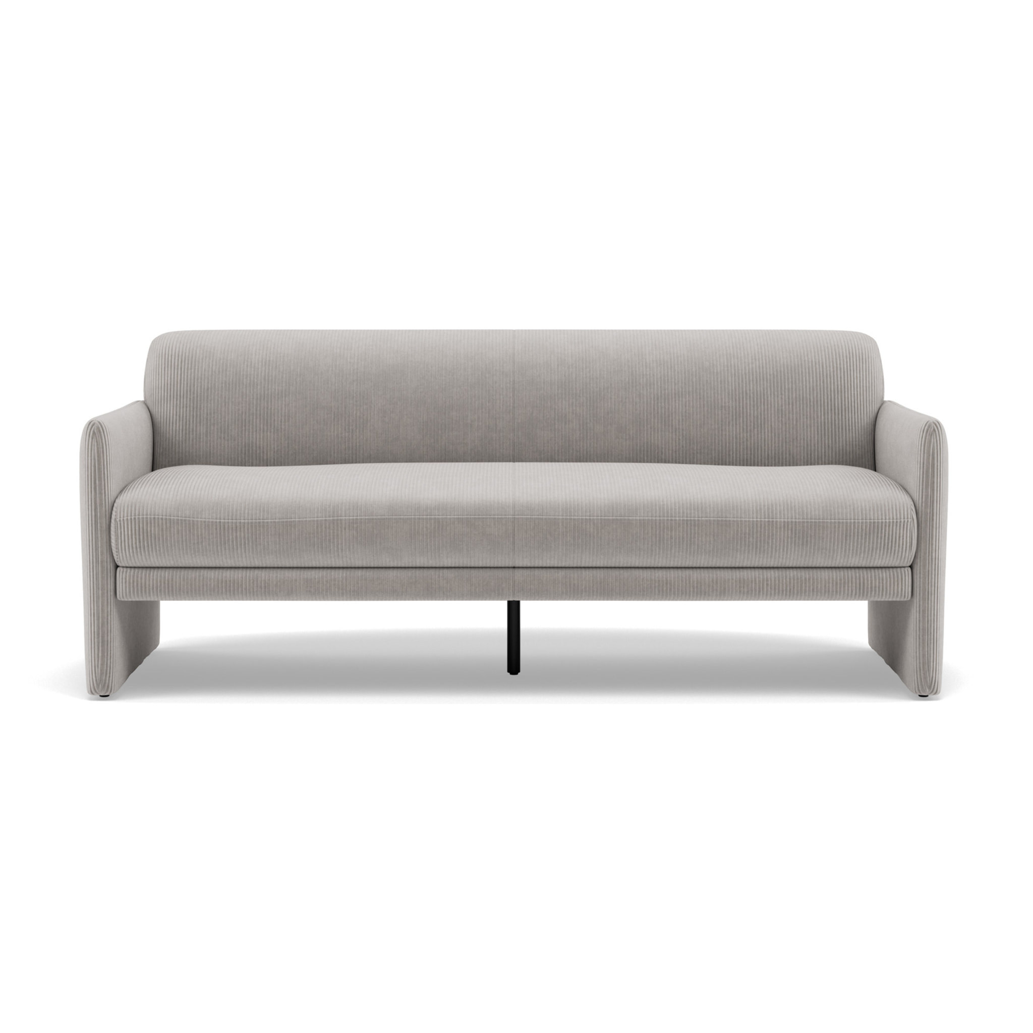 Mathis - Canapé convertible clic-clac 3 places en velours côtelé - Gris