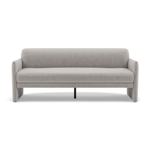Mathis - Canapé convertible clic-clac 3 places en velours côtelé - Gris
