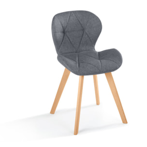 Chaises Gatsby en tissu et pieds bois