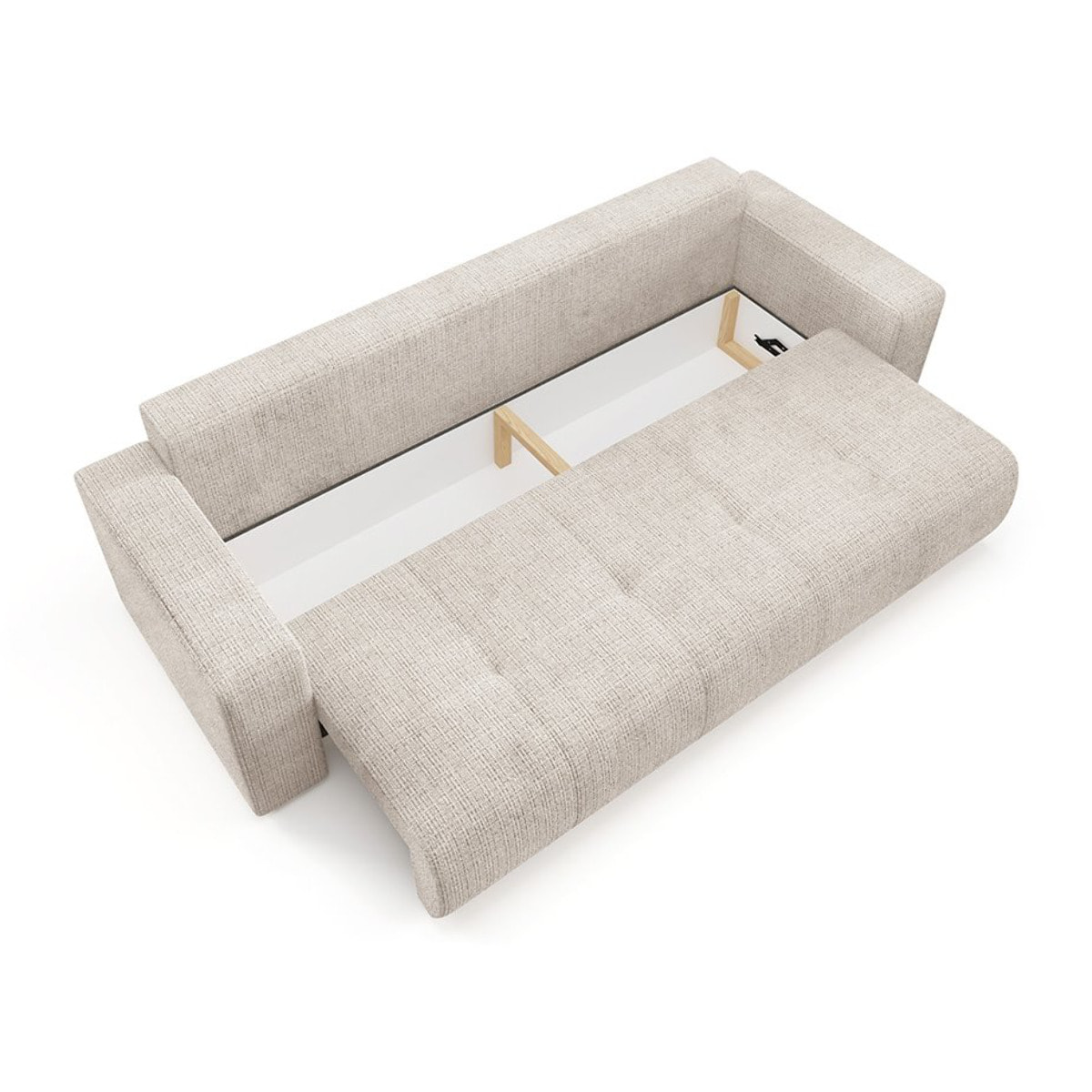 AURORE - Canapé 3 places en tissu texturé beige