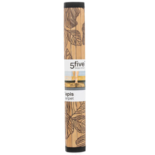 Tapis latte bambou 50x80cm "Black Flora" noir