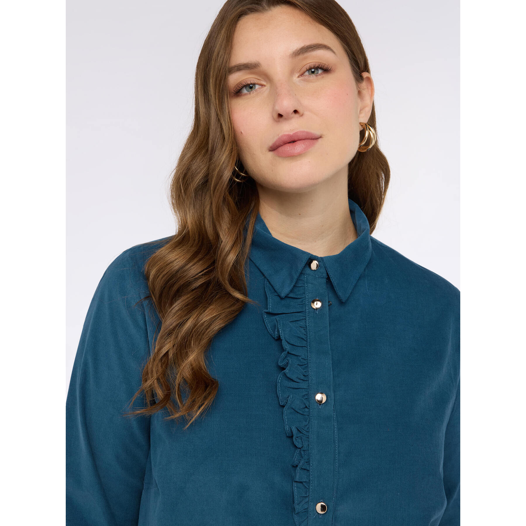 Fiorella Rubino - Camisa de pana - Petrol Blue