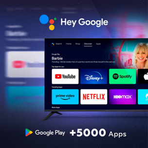 Smart TV 32 pulgadas HD Hey Google Official Assistant con control por voz. Televisor Android 11 - TD Systems PRIME32C19GLE