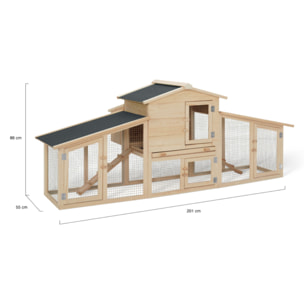 Poulailler clapier en bois avec pondoir intégré - 2 poules