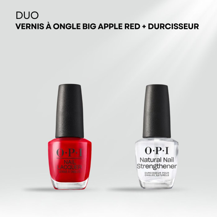 Duo Base Coat et Durcisseur - 15ml Big Apple Red - Vernis à ongles Nail Lacquer - 15 ml