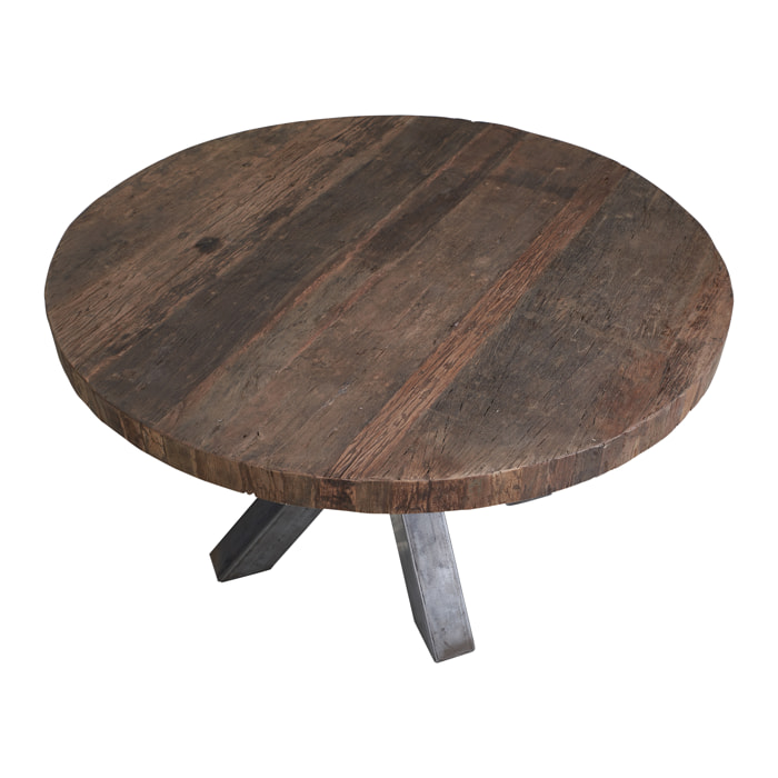 SLIPPER - TAVOLO PRANZO ROTONDO IN LEGNO BASE IN METALLO - misura 137X137X77