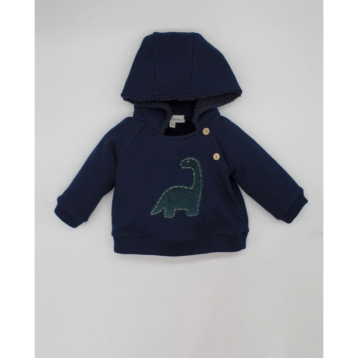 SUDADERA CON CAPUCHA FELPA DINOSAURIO AZUL