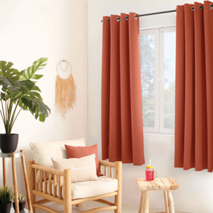 Rideau thermique en microfibre doublée - Terracotta