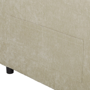 Canapé convertible 2 places dossier inclinable 5 niv. tissu chenille beige