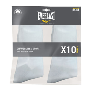 Set de 10 pares de calcetines everlast negros talla