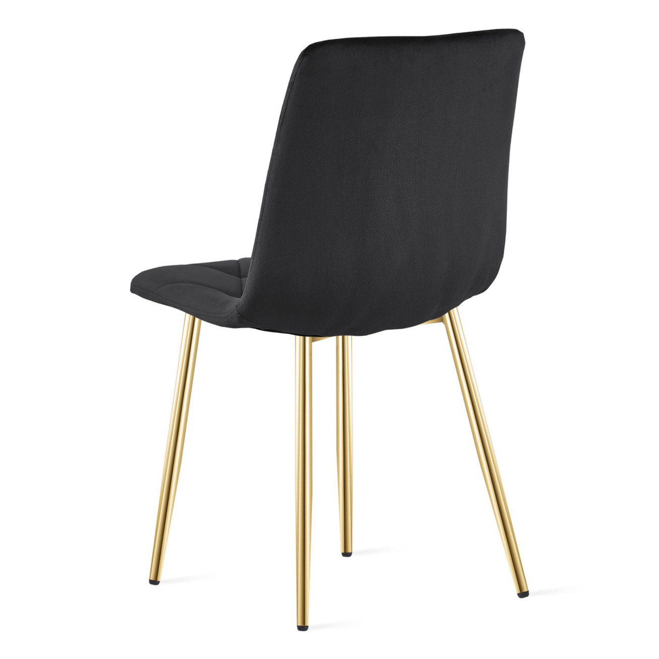 Sedia Libra in Velluto Nero con Gambe Oro