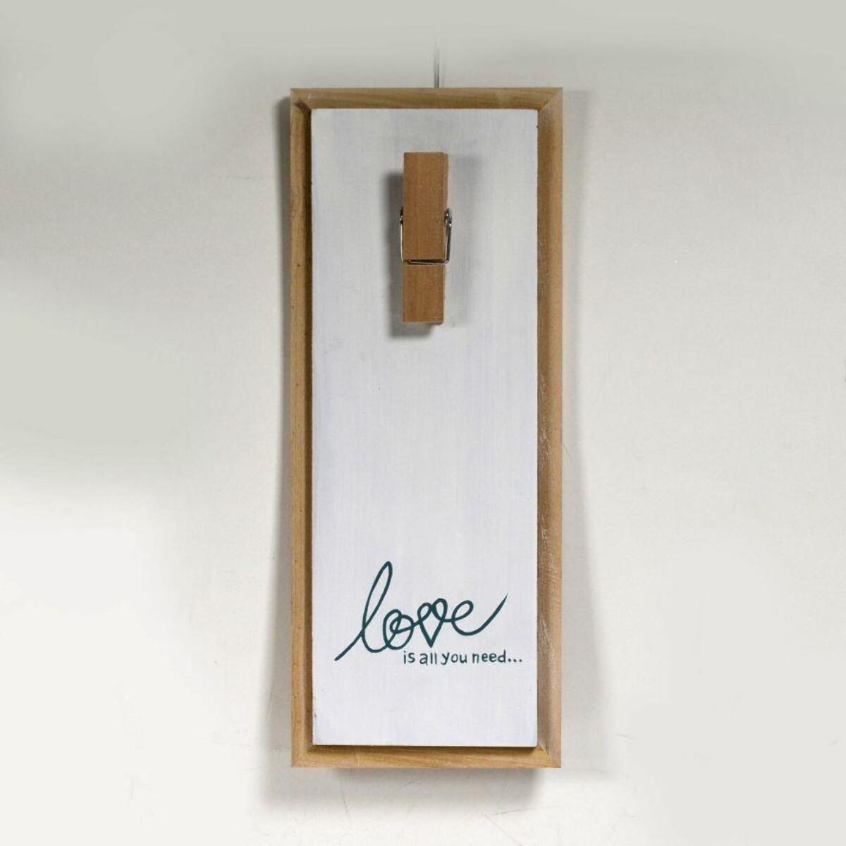 Portamemo Serenidad in legno con scritta love cm12x3h30