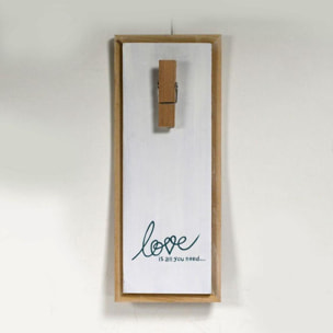 Portamemo Serenidad in legno con scritta love cm12x3h30