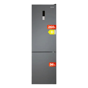 Frigorífico Combi EVVO F60DX, 257 l + 94 l, Inox, Total No Frost