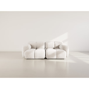 Grace - canapé modulable 2 places en velours texturé - Beige