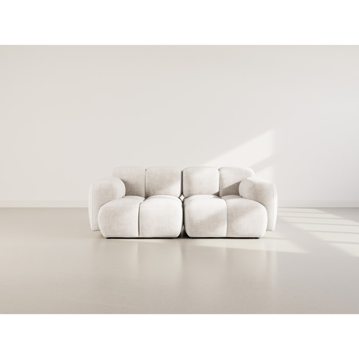 Grace - canapé modulable 2 places en velours texturé - Beige