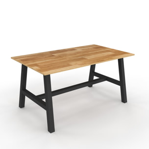 Table à manger extensible Mathilde bois et noir 160-240cm