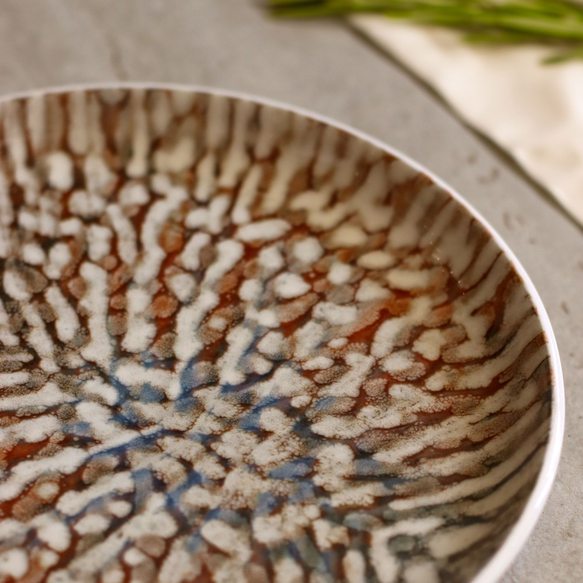 Service de table 48 pièces en grès marron AMBRE