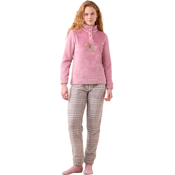 Pigiama donna invernale in coral articolo cocker. Noidinotte