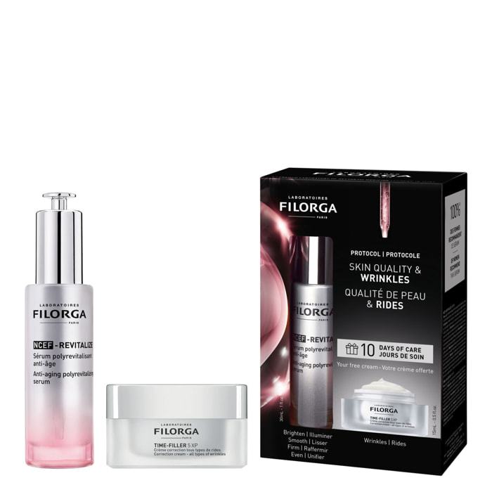 Ncef-Revitalize - Coffret Sérum Revitalisant NCEF 30ml + Crème Lissante Time-Filler 5XP 15ml
