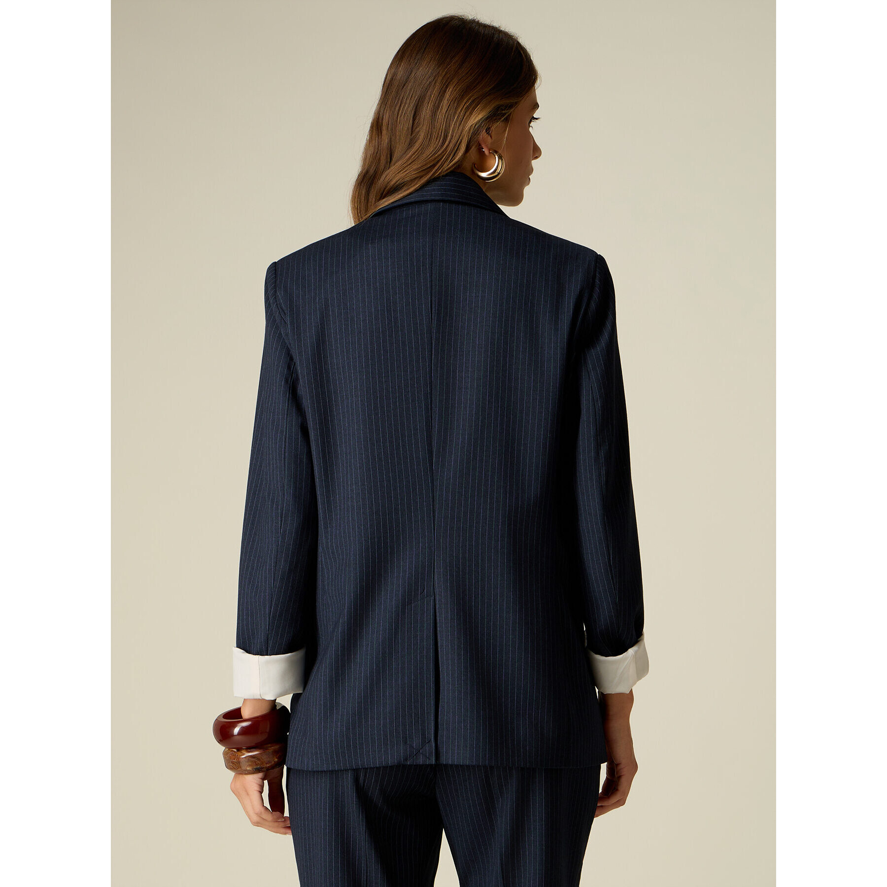 Oltre - Blazer monopetto gessato - Blu