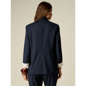 Oltre - Blazer monopetto gessato - Blu