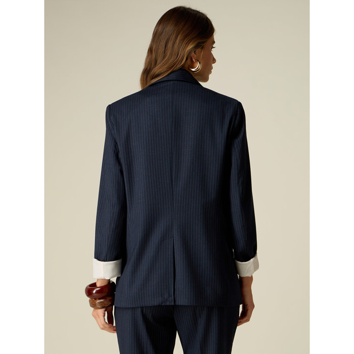 Oltre - Blazer monopetto gessato - Blu