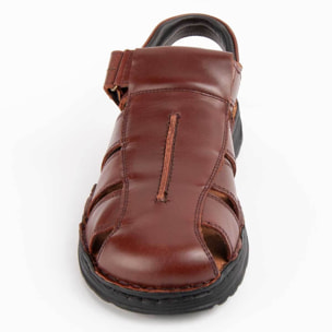 Sandalia De Piel - Marron